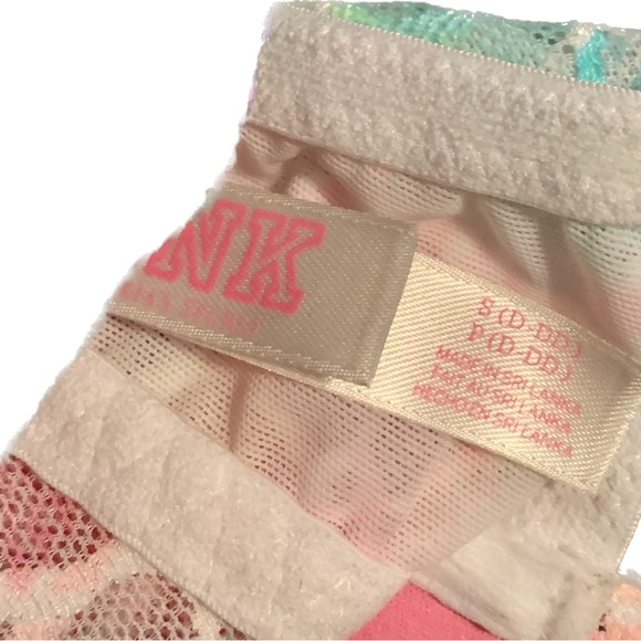 PINK Victoria ’s Secret NEW Floral Lace Bralette Pink Multicolor S Small D DD - Picture 3 of 3